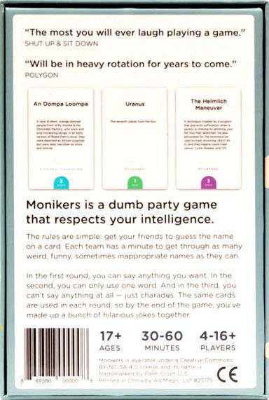 Monikers by Alex Hague and Justin Vickers(E-B00KS) DIGITAL BOOK