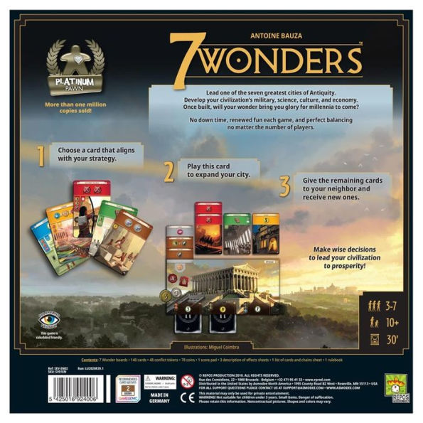 7 Wonders New Edition Strategy Game by Antoine Bauza