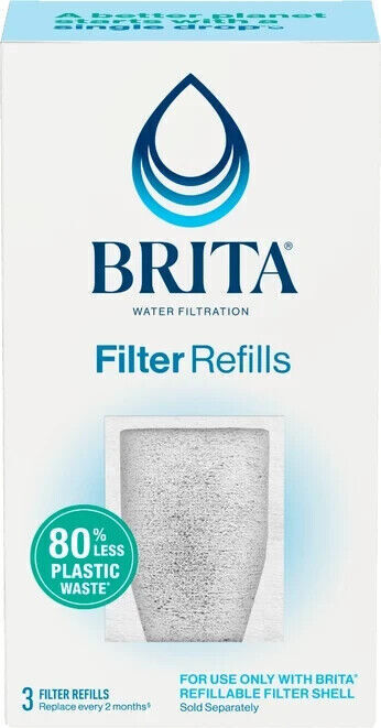 Brita® Refillable Water Filtration System Filter Refills, 3 Count