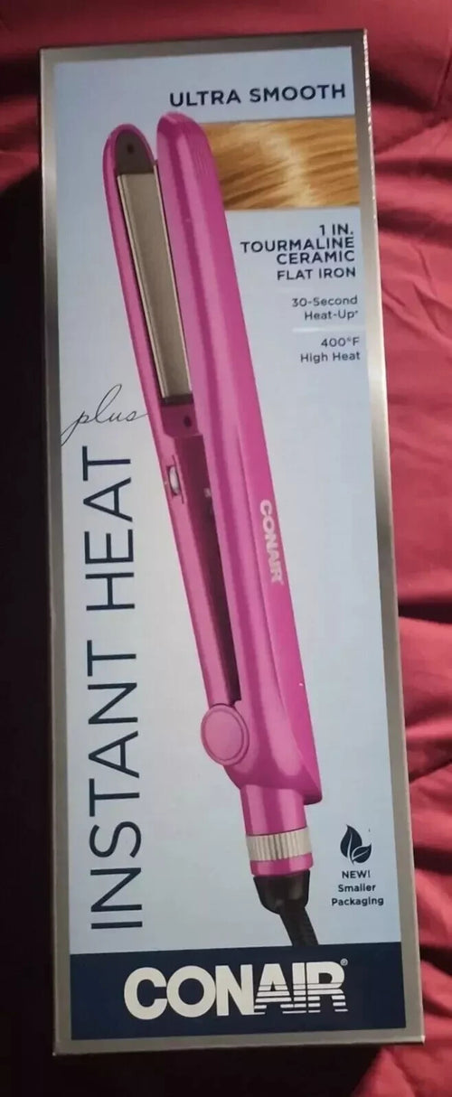 Conair Flat Iron Ultra Smooth Tourmaline Ceramic, 1 Inch, Plus Instant Heat