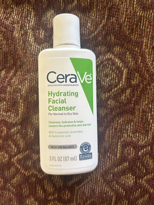 CeraVe Hydrating Facial Cleanser Hyaluronic Acid for Normal to Dry Skin 3 fl oz