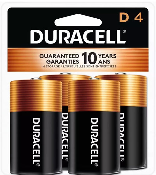 Duracell (D-CTx4) Coppertop D Alkaline Batteries - Set of 4