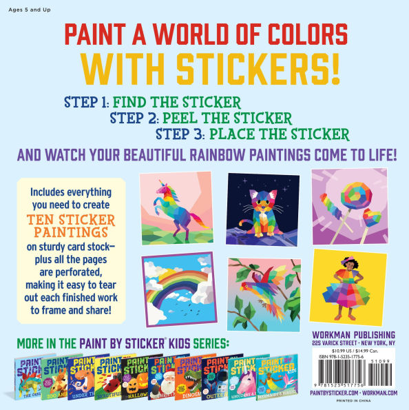 Paint by Sticker Kids: Rainbows Everywhere!: Create 10 Pictures One Sticker at a Time!(E-B00KS) DIGITAL BOOK