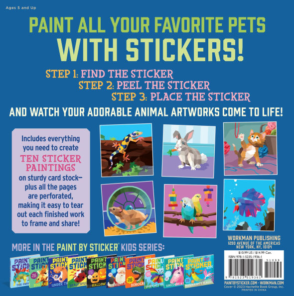 Paint by Sticker Kids: Pets: Create 10 Pictures One Sticker at a Time!(E-B00KS) DIGITAL BOOK