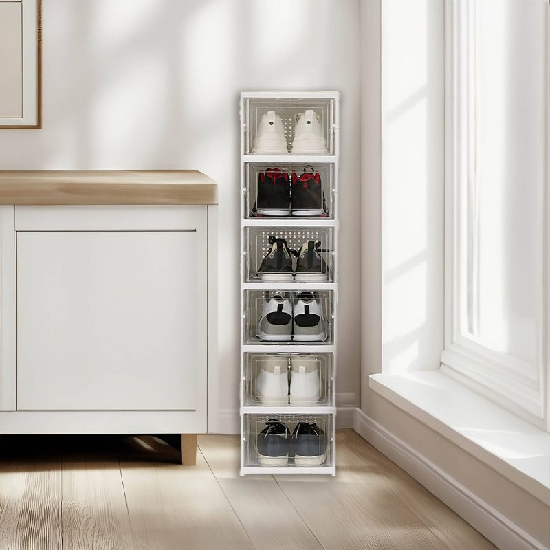 Simplify 6 Tier Collapsible Shoe Organizer Storage Box