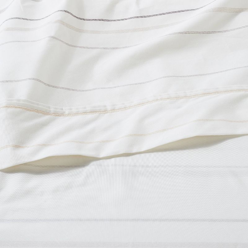 Cotton Percale Multistripe Sheet Set Gray/Neutrals - Hearth & Hand™ with Magnolia