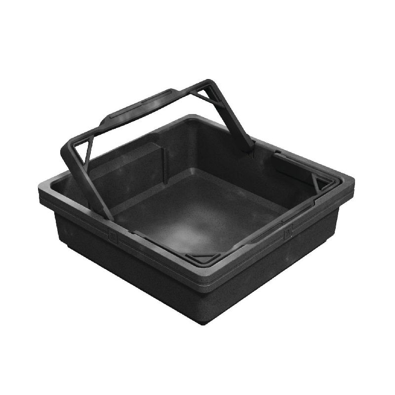 UbeCube Tradesman Double Utility Kit Gray/Black Tray: Stackable Polypropylene Decorative Box, Industrial Style, 13.5" Square