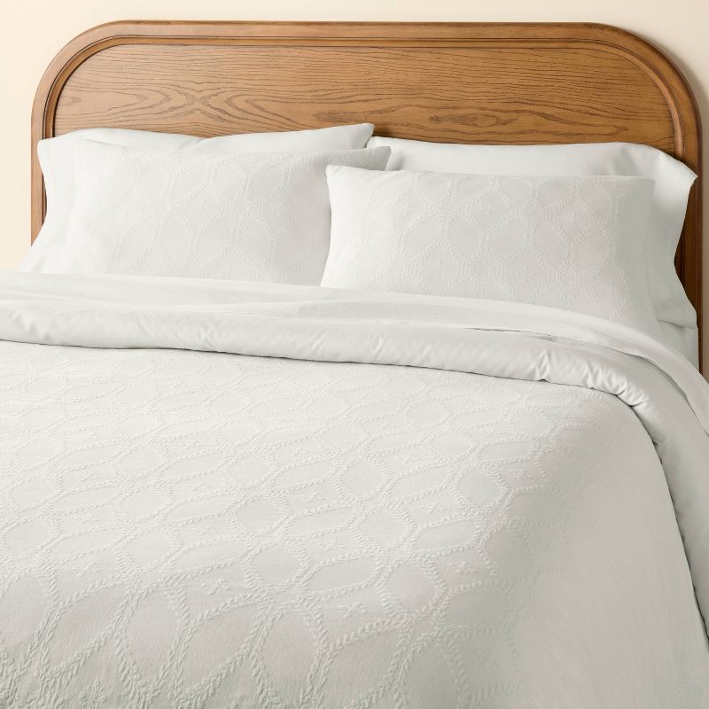 3pc Trellis Pattern Comforter Bedding Set Cream - Hearth & Hand™ with Magnolia