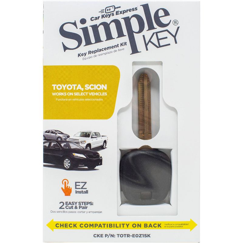 Car Keys Express Toyota Simple Key TOTR-E0Z1SK: Black Vehicle Electronics Accessory, Radio Frequency, 1-Year Warranty