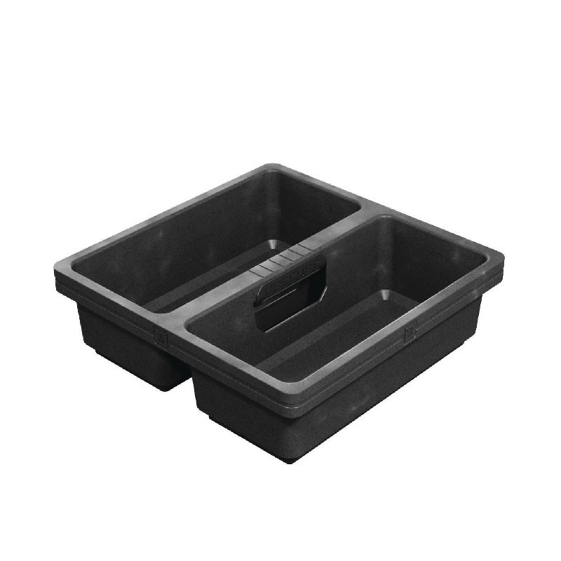 UbeCube Tradesman Double Utility Kit Gray/Black Tray: Stackable Polypropylene Decorative Box, Industrial Style, 13.5" Square