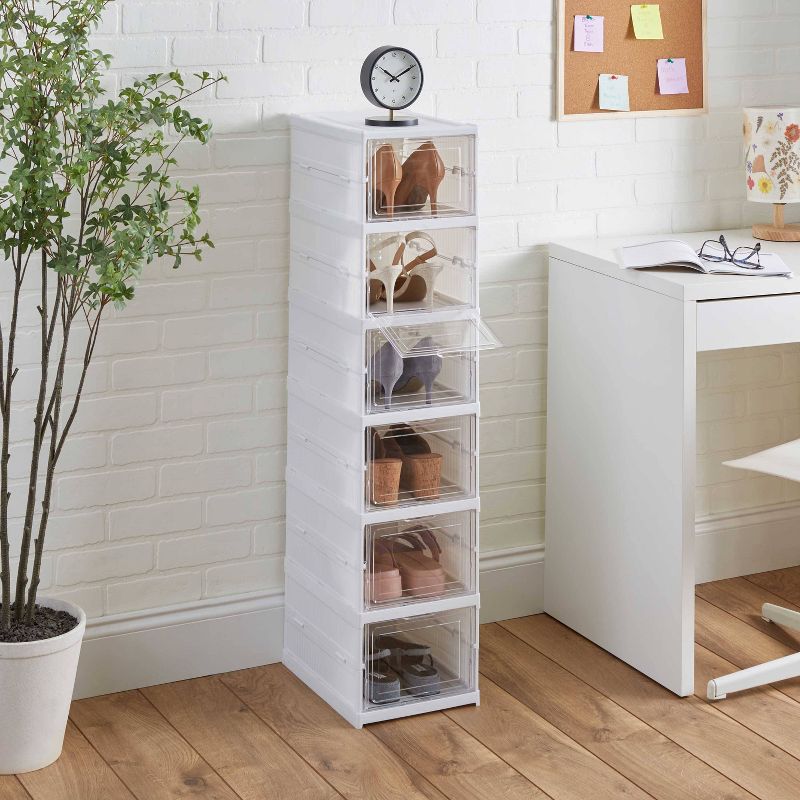Simplify 6 Tier Collapsible Shoe Organizer Storage Box