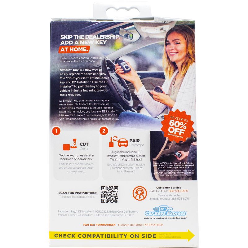 Car Keys Express Ford Simple Key FORRK4HSSK-PK: Vehicle Electronics, Radio Frequency, Black, CR1632 Battery Included