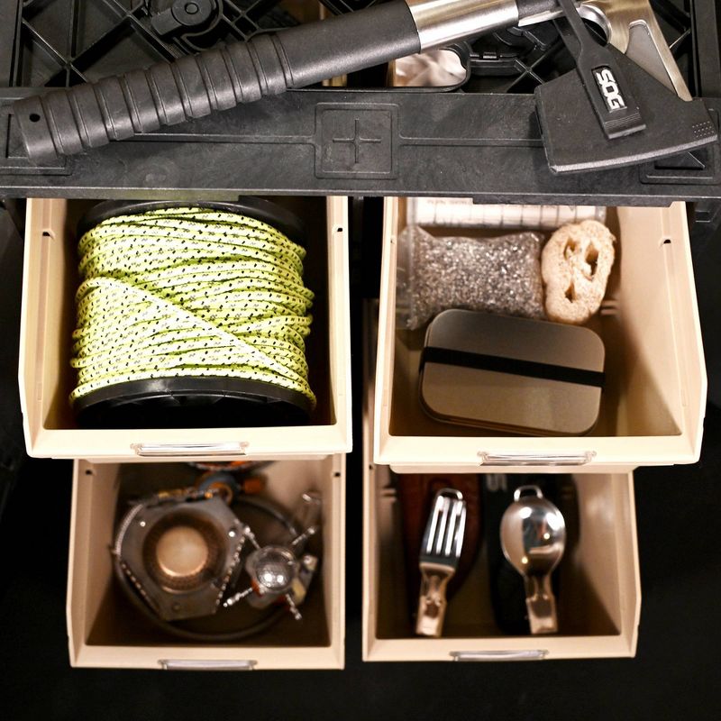 UbeCube Grabinet Kit 2"x2" Crate Black/Gray Bin: Stackable Decorative Boxes, Industrial Style, 13.5" Square