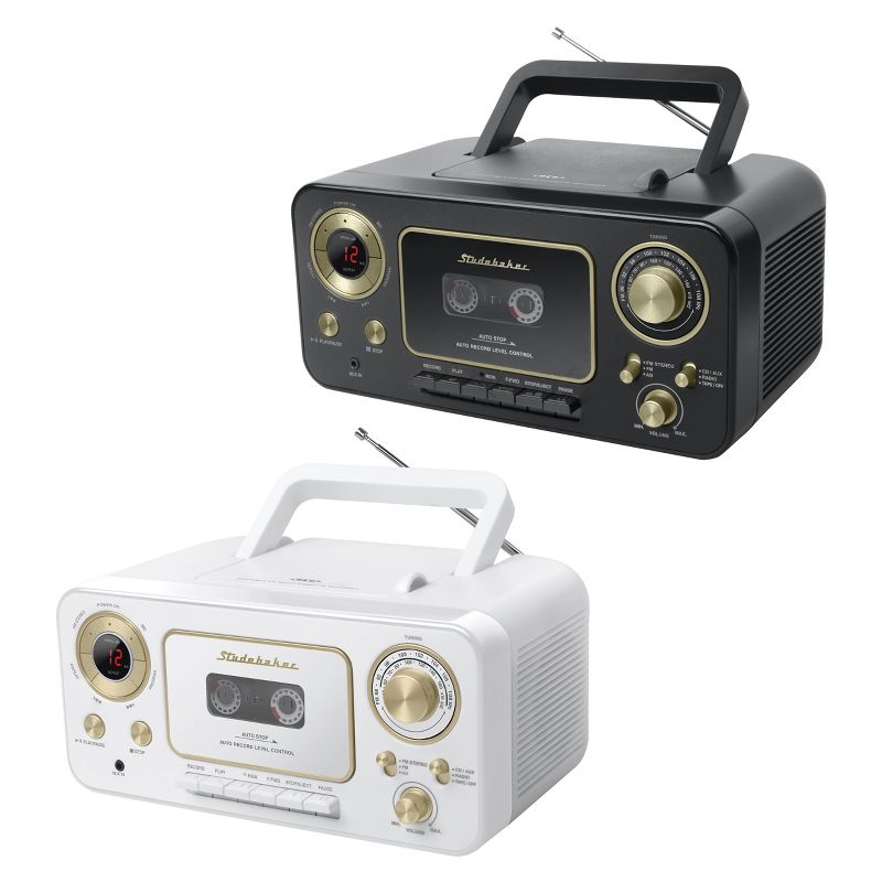 Studebaker Portable CD Player with AM/FM Radio and Cassette Player/Recorder (SB2135)