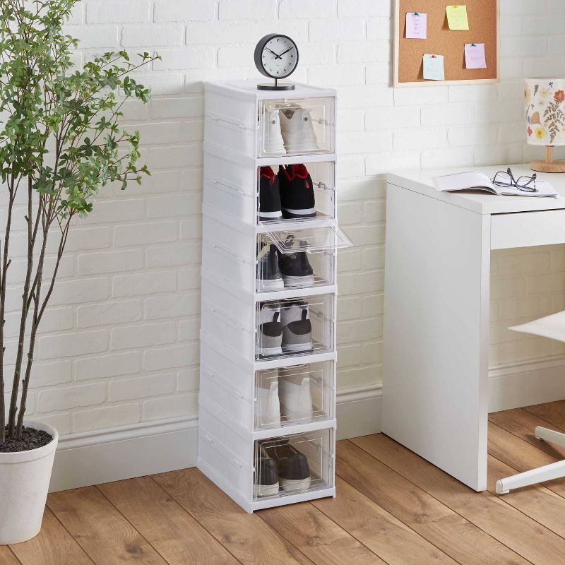 Simplify 6 Tier Collapsible Shoe Organizer Storage Box
