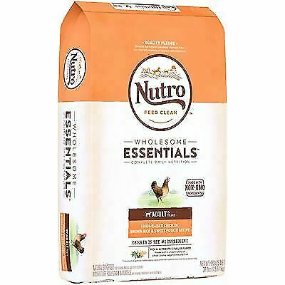 NUTRO Feed Clean Wholesome Essentials Farm-Raised Chicken, Brown Rice &30 lb