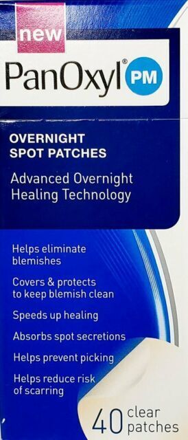 PanOxyl PM Overnight Spot Patches 40 Single Use Clear Patches Blemish Healing