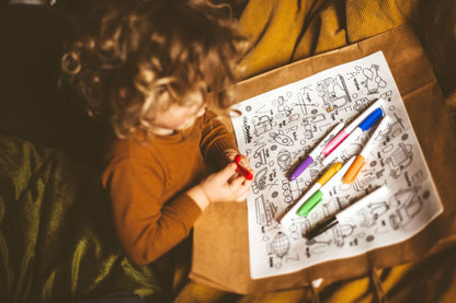 Toot Toot Honk Reusable Silicone Colouring Placemat by HeyDoodle(E-B00KS) DIGITAL BOOK