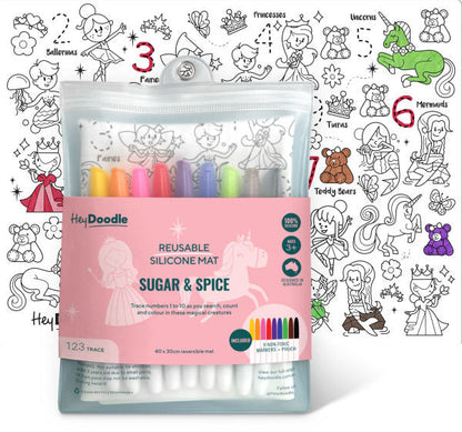 Sugar & Spice Reusable Silicone Colouring Placemat by HeyDoodle(E-B00KS) DIGITAL BOOK