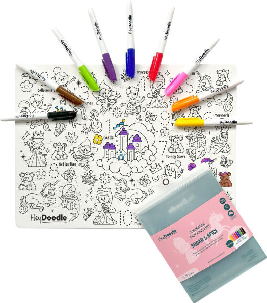 Sugar & Spice Reusable Silicone Colouring Placemat by HeyDoodle(E-B00KS) DIGITAL BOOK