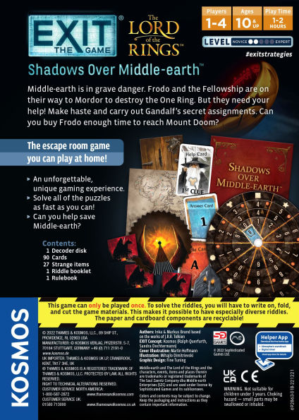 EXIT: The Lord of the Rings - Shadows Over Middle-earth by Inka Brand, Markus Brand(E-B00KS) DIGITAL BOOK