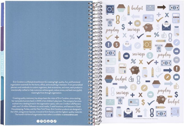 A5 Budget Planner by Erin Condren, Silver/Coiled Circle Geometric(E-B00KS) DIGITAL BOOK