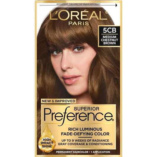 L'Oreal Paris Superior Preference Fade-Defying + Shine Permanent Hair Color, 8 M