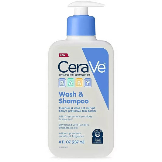 CeraVe Baby Wash & Shampoo | 2-in-1 Tear-Free 8 oz.