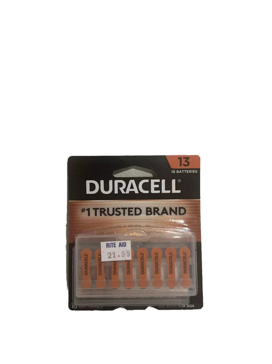 16pk FACTORY FRESH DURACELL SIZE 13 Hearing Aid Batteries +FREE case Exp 3/26 9z