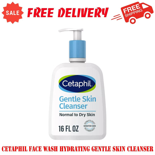 Cetaphil Face Wash Hydrating Gentle Skin Cleanser For Normal To Dry Skin, 16 oz