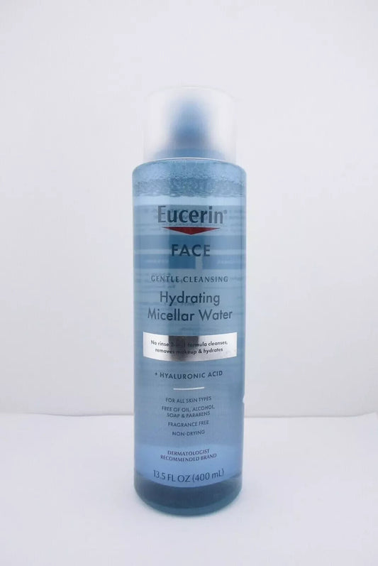Eucerin FACE Hydrating Micellar Water, FRAGRANCE FREE, 13.5 fl oz - FREE SHIPP