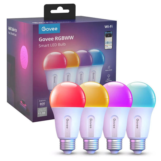 Govee Wi-Fi 800LM RGBWW 4pk LED Bulb