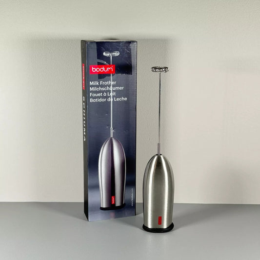 Bodum Milk Frother | Handheld | Battery Powered | Brushed Chrome Finish