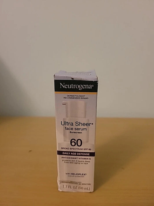 Neutrogena Ultra Sheer SPF 60 Face Serum Sunscreen Lotion 1.7oz