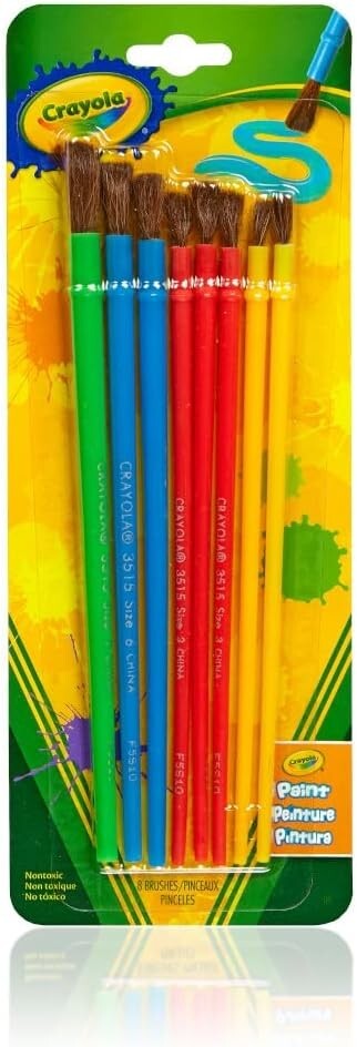 Crayola Kids Paint Brush Set (8ct), Painting Supplies for Kids, Assorted Sizes