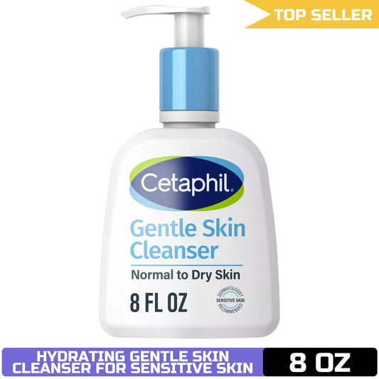 Cetaphil Gentle Skin Cleanser for Dry to Normal Sensitive Skin, 8 oz