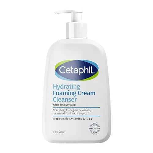 Cetaphil Cream to Foam Face Wash Hydrating Foaming Cream Cleanser 16 oz