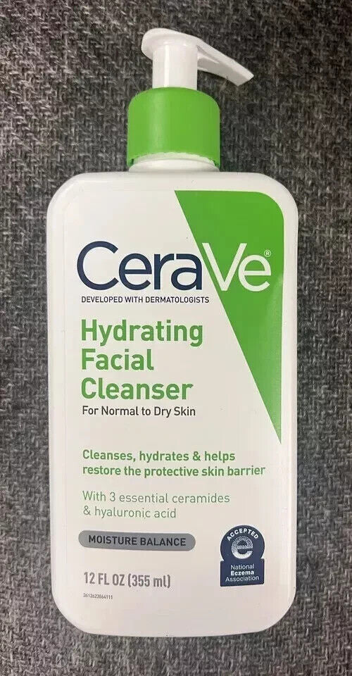 CeraVe Hydrating Facial Cleanser, Daily Face Wash for Normal to Dry Skin, 12 oz