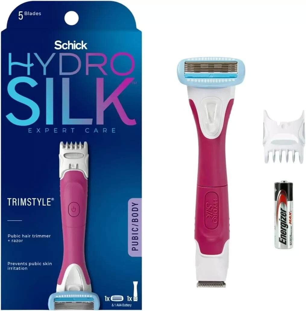 Schick Hydro Silk TrimStyle Hydrating Razor & Bikini Pubic Trimmer & 1 Refill