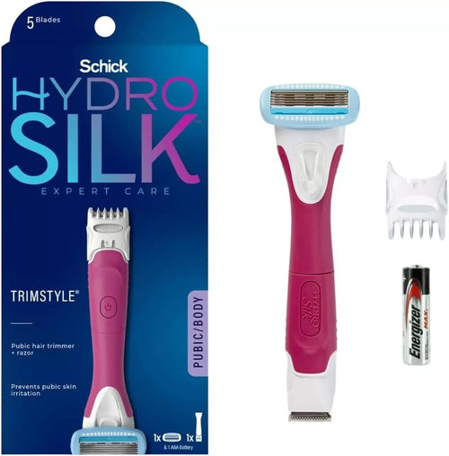 Schick Hydro Silk TrimStyle Hydrating Razor & Bikini Pubic Trimmer & 1 Refill