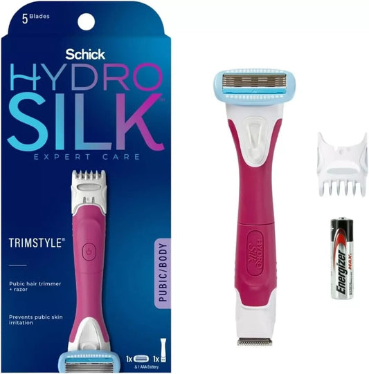 Schick Hydro Silk TrimStyle Hydrating Razor & Bikini Pubic Trimmer & 1 Refill