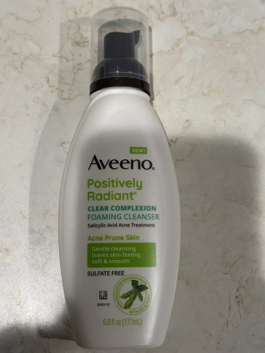 Aveeno Positively Radiant Clear Complexion Foaming Cleanser, 6oz Acne Prone Skin