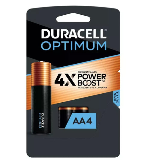 Duracell Optimum AAA, AA Batteries Alkaline Battery 4X POWER BOOST 4