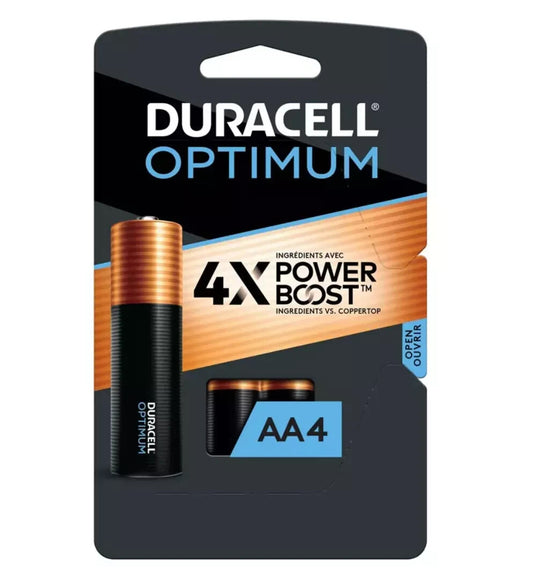Duracell Optimum AAA, AA Batteries Alkaline Battery 4X POWER BOOST 4
