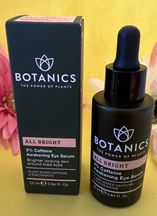 Botanics ALL BRIGHT 3% Caffeine Awakening Eye Serum Plant 0.85 Oz