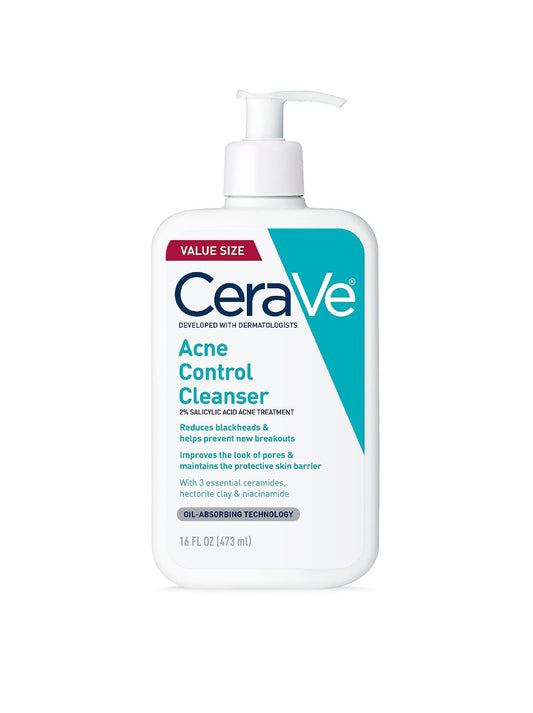 CeraVe Acne Control Cleanser 16 oz Reduces Blackheads