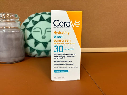 Cerave Hydrating Sheer Sunscreen SPF 30 for Face and Body | Mineral 3 oz