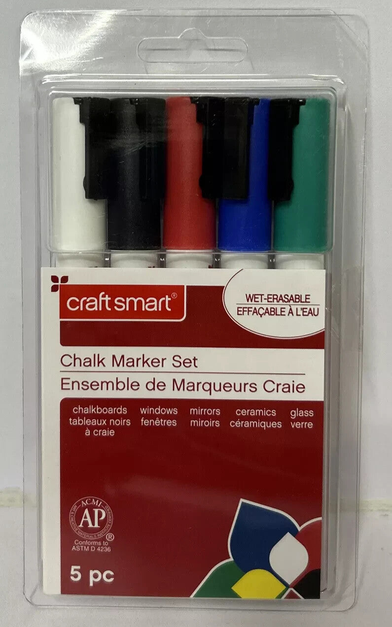 Craft Smart Wet-Erasable Chalk Marker Set 5pc 485462