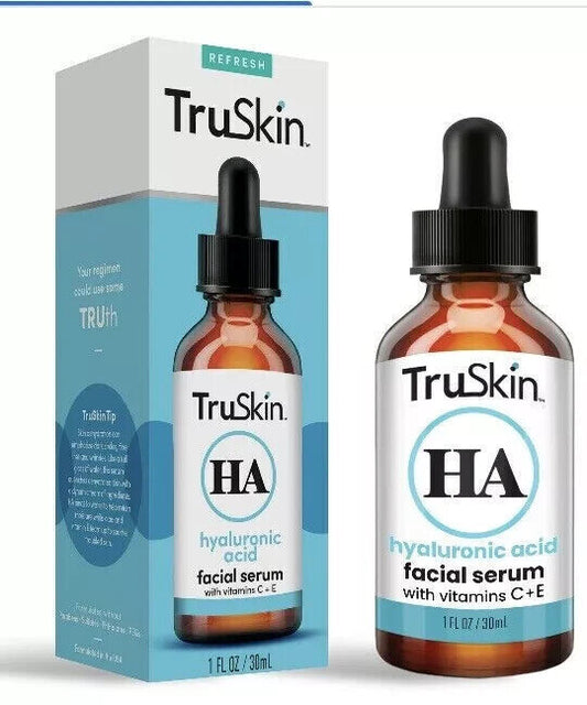 TRUSKIN Hyaluronic Acid Facial Serum with Vitamins C + E New in Box 1 oz (30 mL)