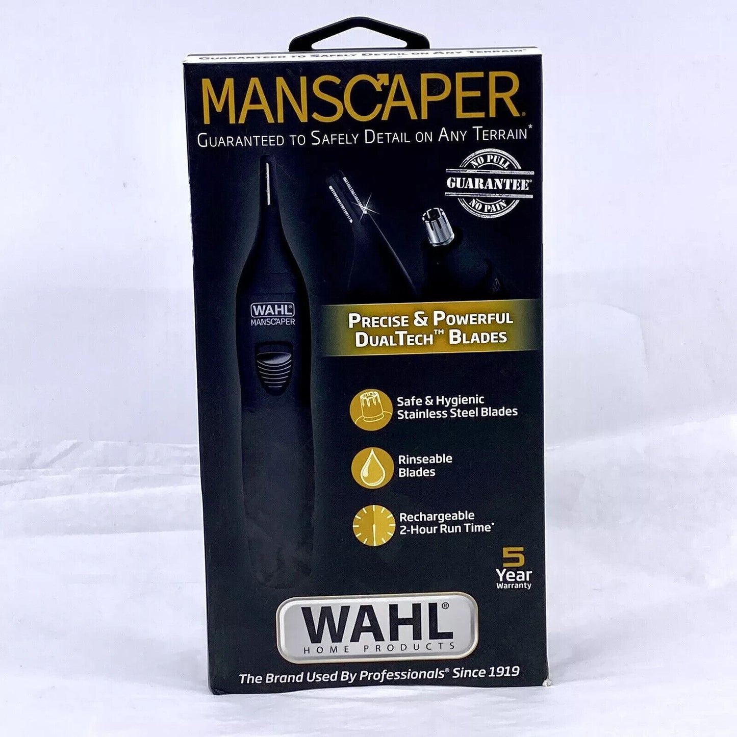 WAHL Manscaper DualTech Rechargeable Body Hair Precision Trimmer Black